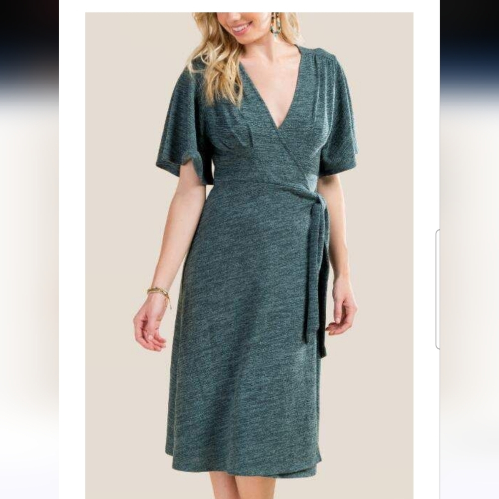 Alya Francesca’s Minnie Lurex Wrap Dress Metallic Shimmer Elegant Party Dress